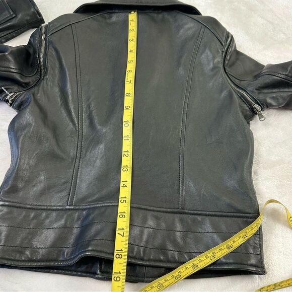 Cusp Size XS Convertible Moto Jacket Vest Quilted Black Leather Biker Edgy Alt - Picture 12 of 12